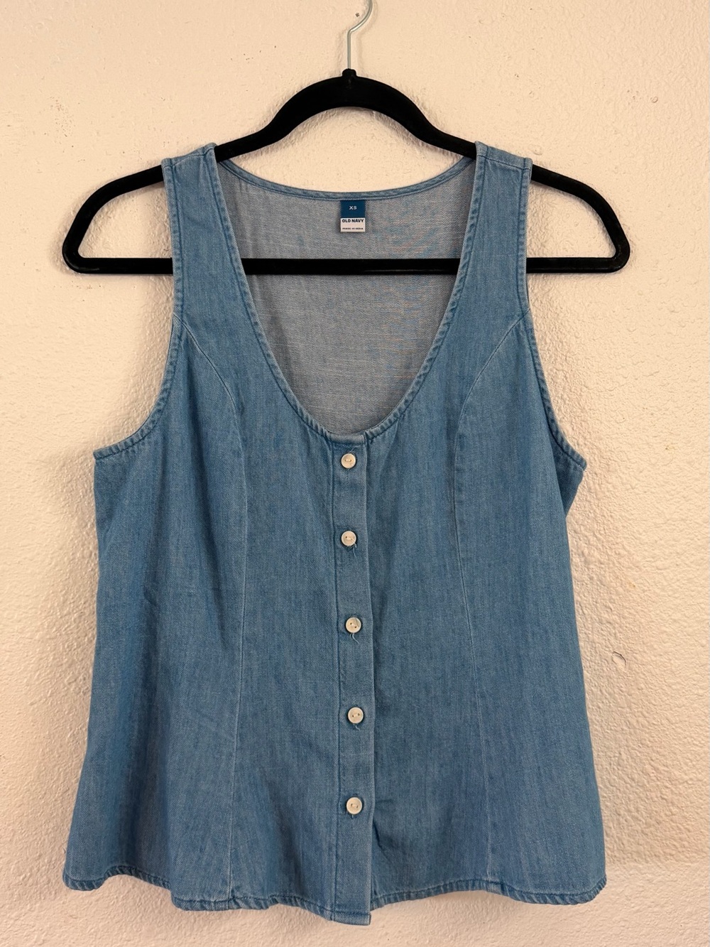 Old Navy Light Blue Denim Button-Front Tank